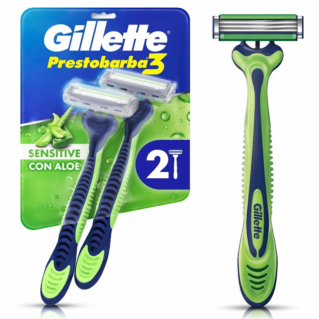 Máquina de Afeitar Gillette Prestobarba3 Sensitive 2 Unidades