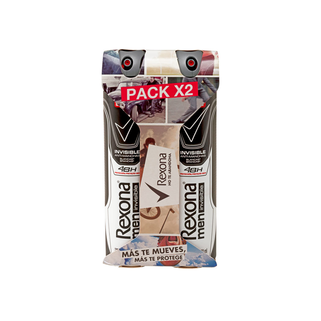 Rexona Men Desodorante en Aerosol Invisible Hombre 2 Unidades