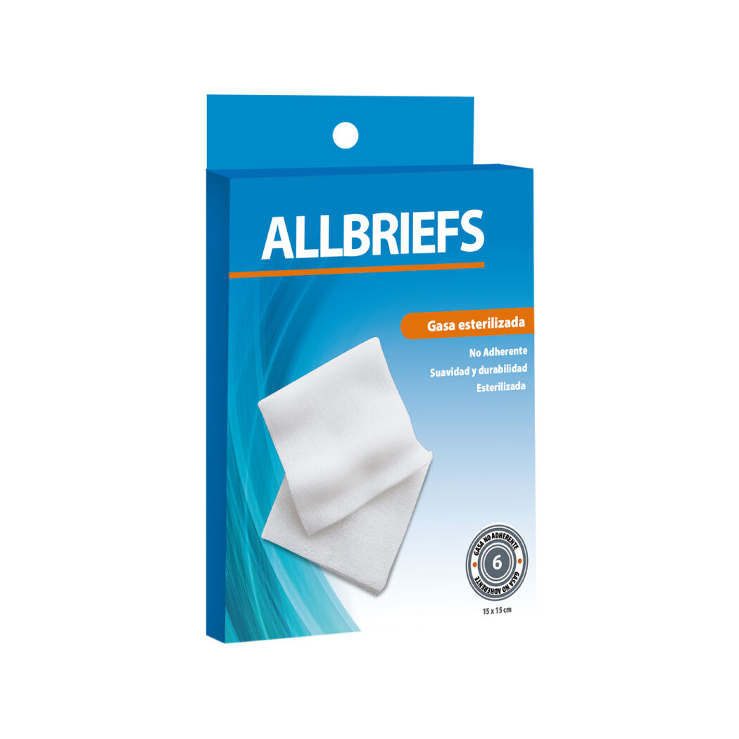 Gasa Esterilizada 7.5x7.5cm Allbriefs 6 Unidades
