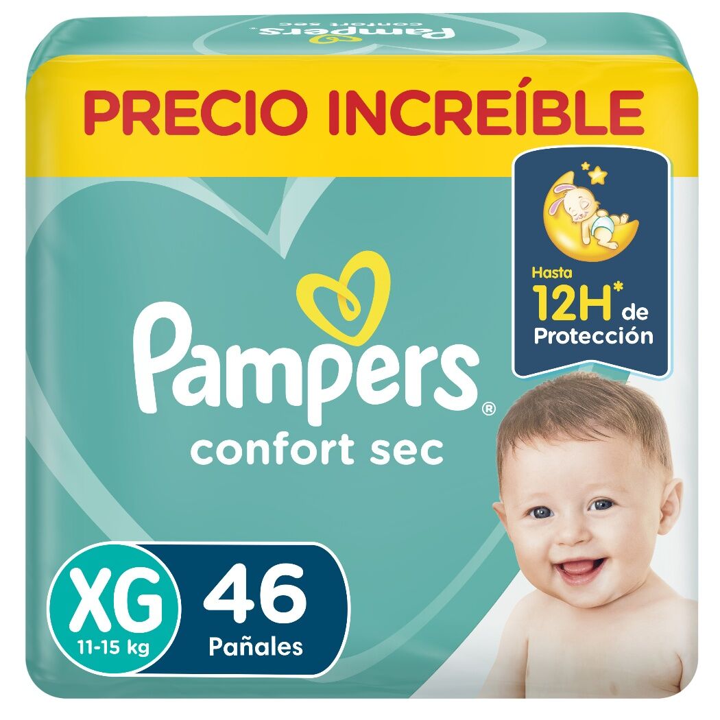 Pañales Desechables Pampers Confort Sec XG 46 Unidades