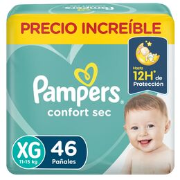 Pañales Desechables Pampers Confort Sec XG 46 Unidades