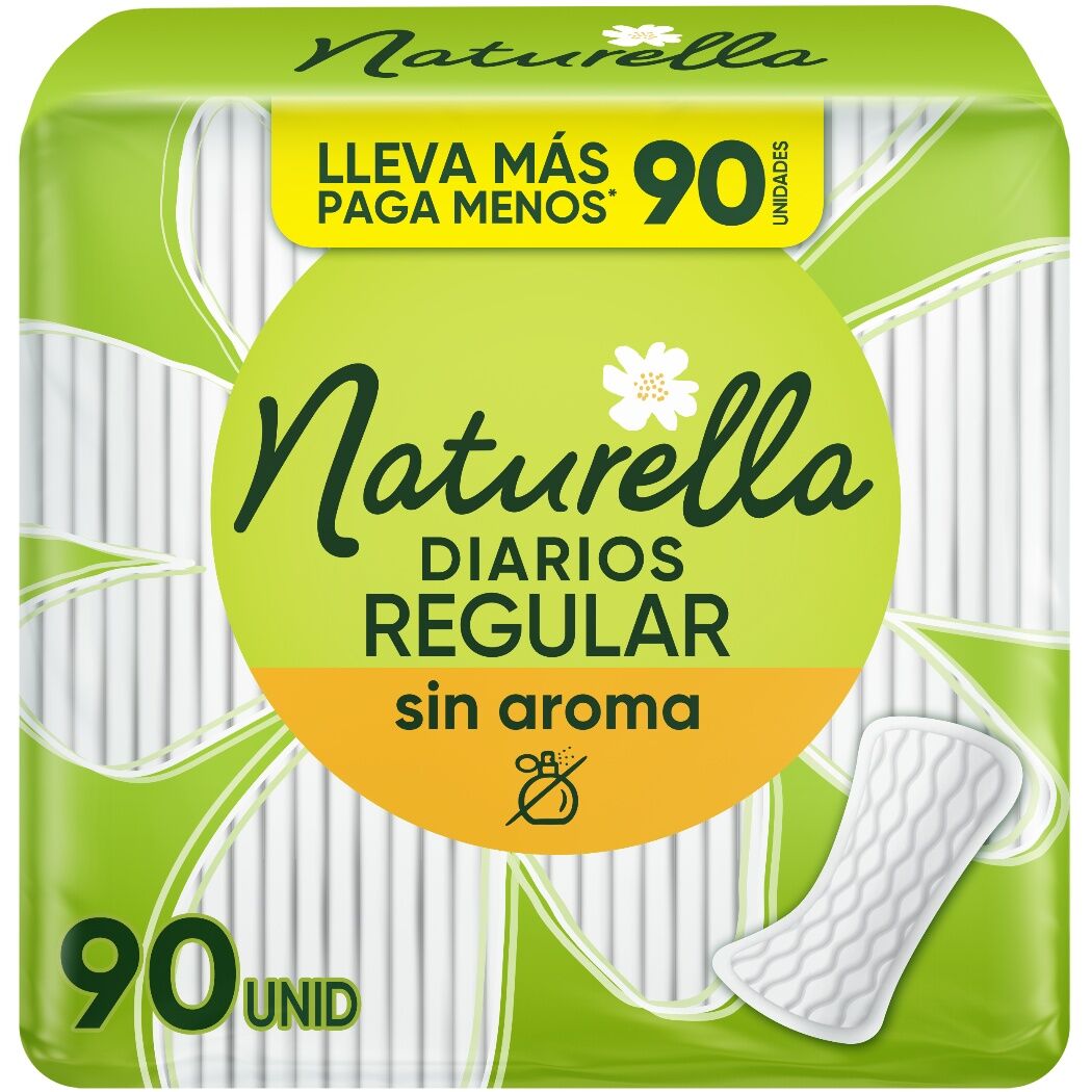 Protectores Diarios Naturella Sin Aroma Regular, 90 Unidades