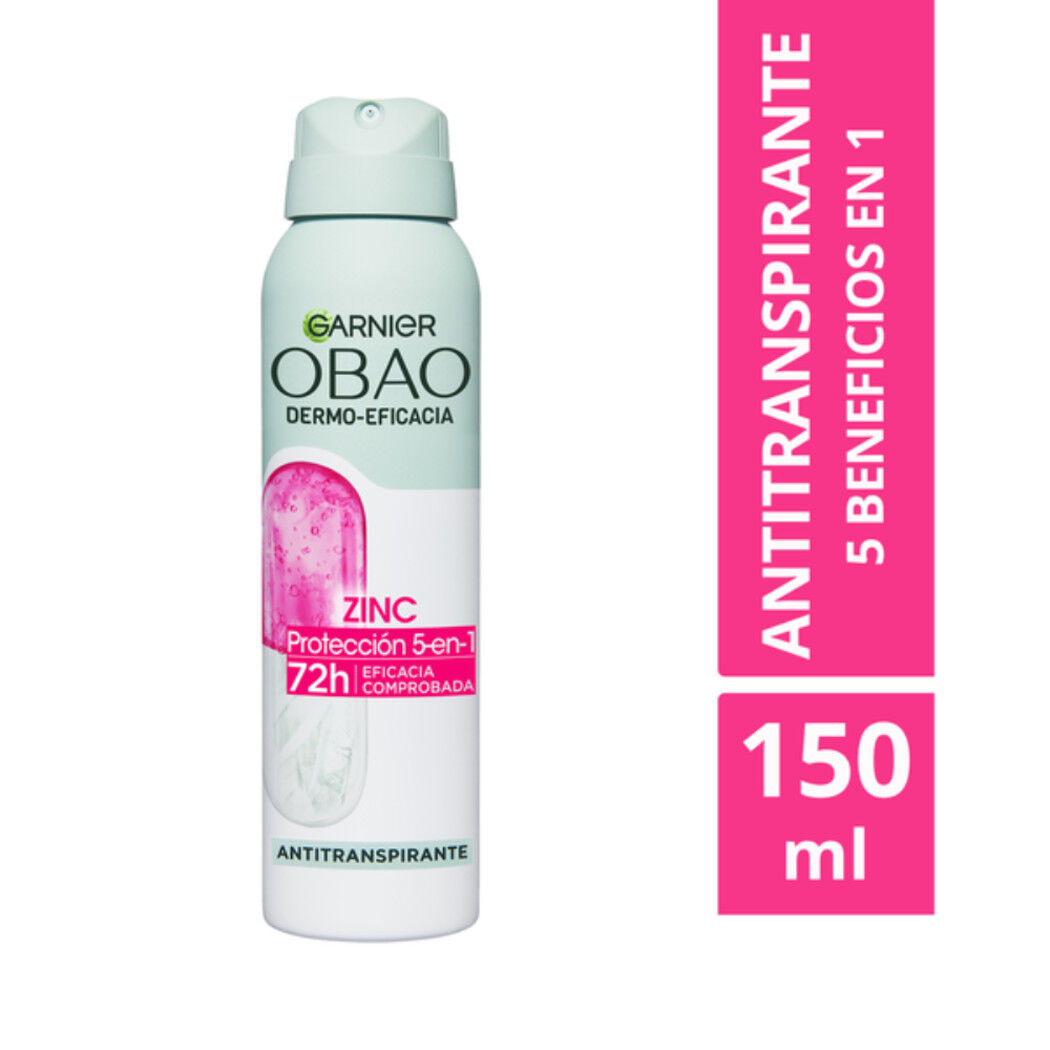 Antitranspirante Garnier Obao Dermo Zinc Spray 72h Eficacia 150ml
