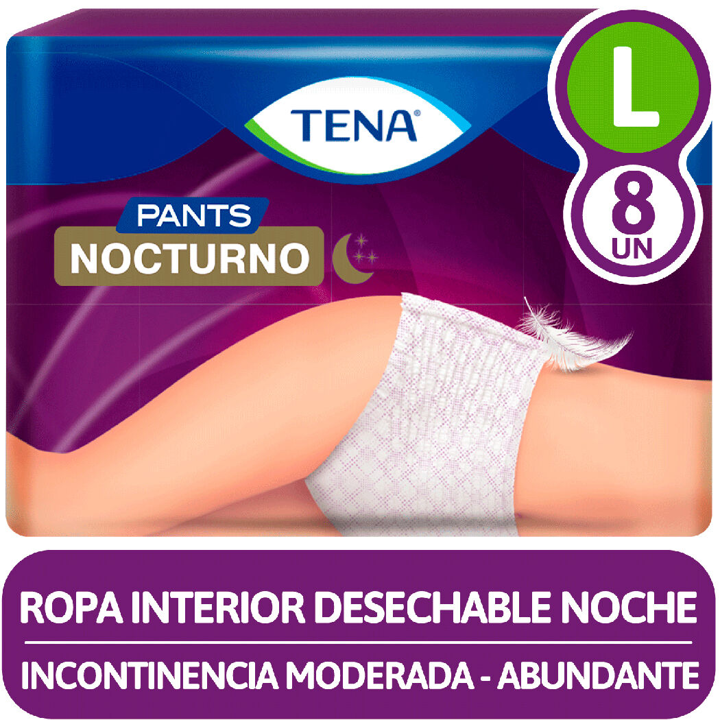 Ropa Interior Desechable Pants Nocturno Tena Talla G 8 Unidades