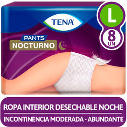 Ropa Interior Desechable Pants Nocturno Tena Talla G 8 Unidades