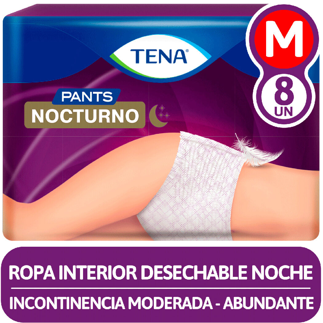 Ropa Interior Desechable Pants Nocturno Tena Talla M 8 Unidades