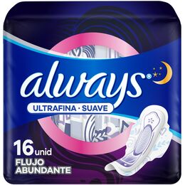 Always Toallas Nocturnas Ultrafina Suave 16 Unidades