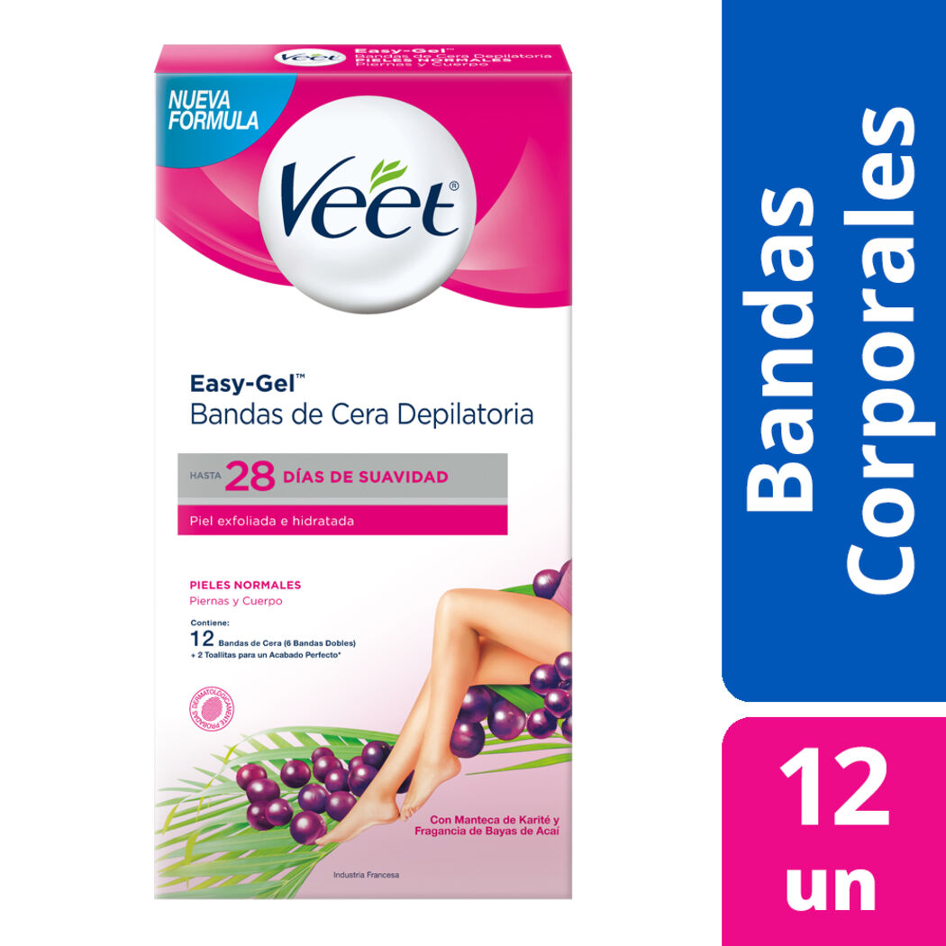 Veet Bandas de Cera Depilatoria Corporal Piel Normal 12 Unidades
