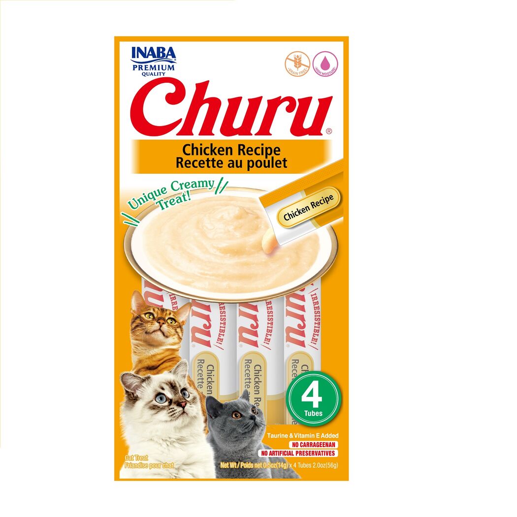 Snack Gatos Churu Pollo 4 Tubos 56g