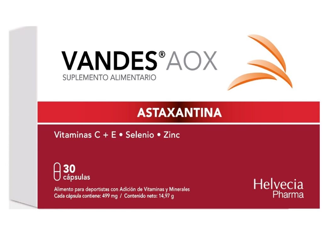 Vandes AOX Astaxantina 30 Cápsulas