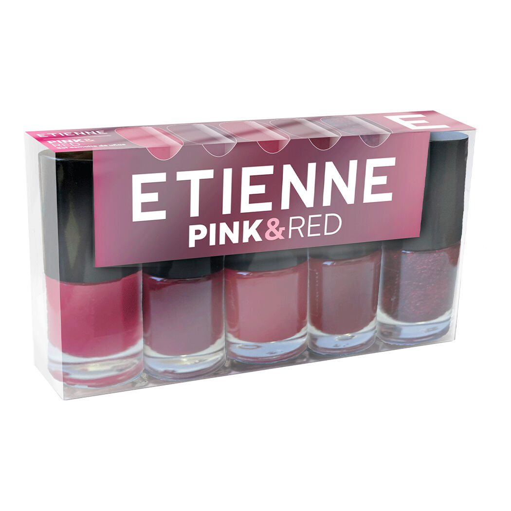 Etienne Set 5 Esmaltes Pink & Red