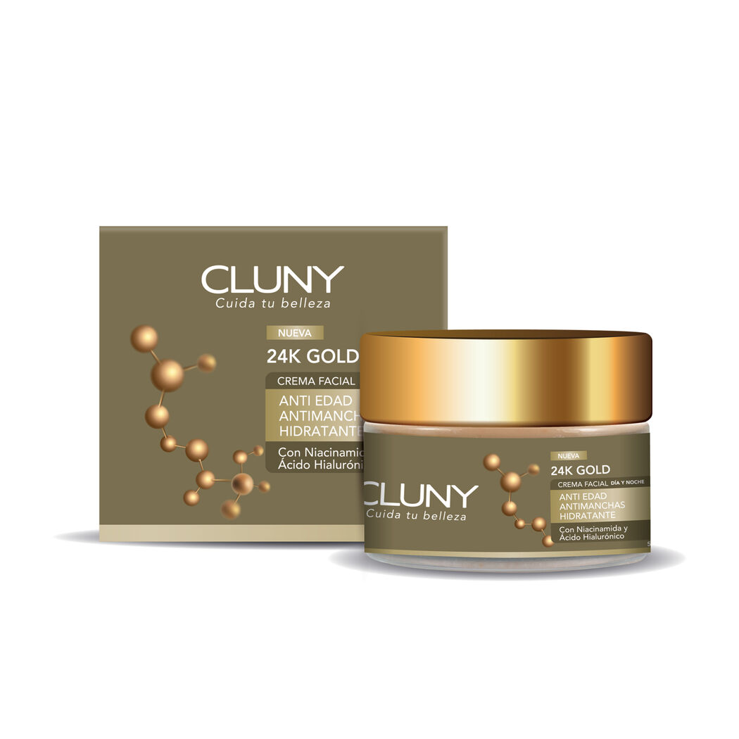 Crema Hidratante 24k Gold Día Antiedad Cluny 50ml