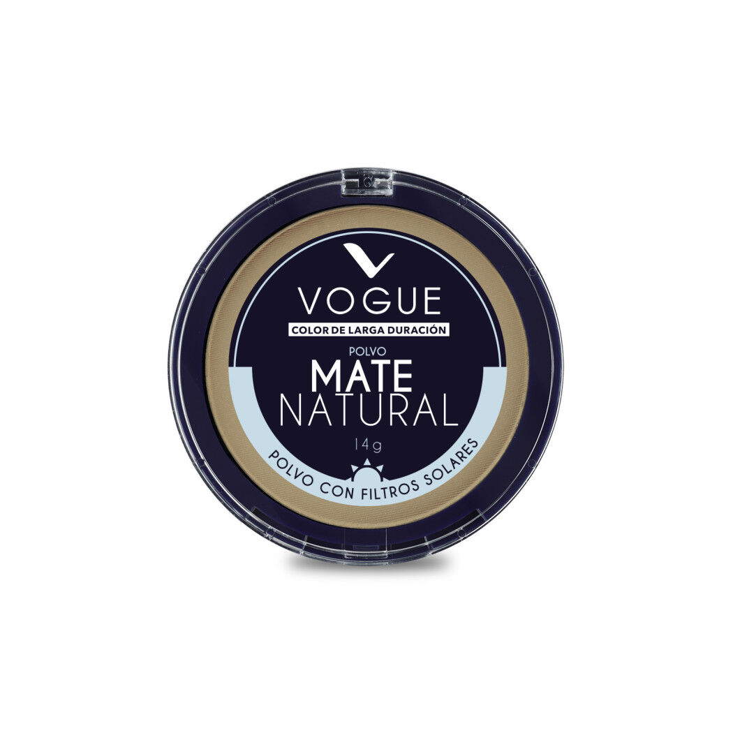 Polvo Compacto de Vogue Mate Cobertura Natural Control Brillo
