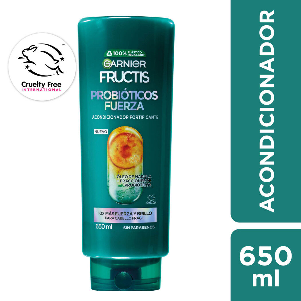 Acondicionador Garnier Fructis Enriquecido con Probióticos Fuerza 650ml
