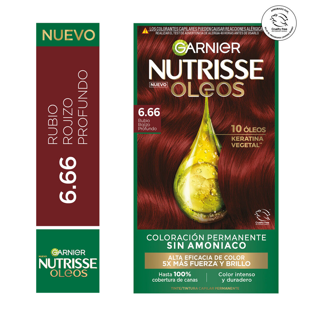 Tintura Nutrisse Oleos 6.66 Rubio Rojizo Profundo