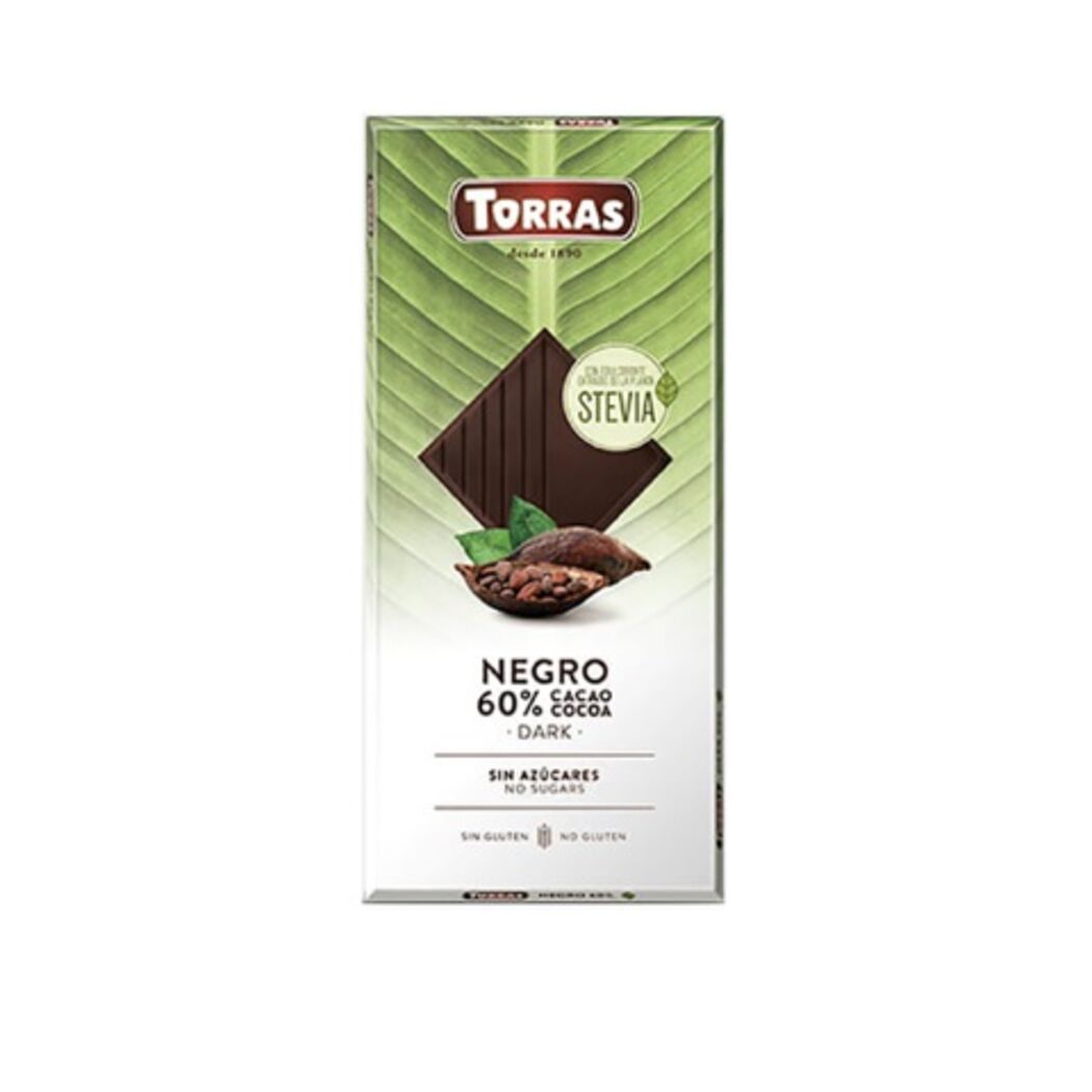 Stevia Chocolate Negro 60% Cacao 100g