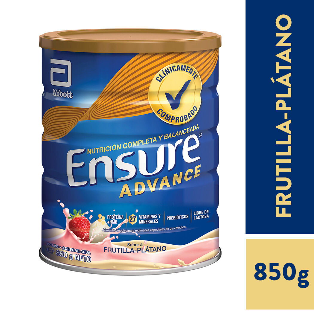 Ensure Advance Frutilla-Plátano Lata 850g