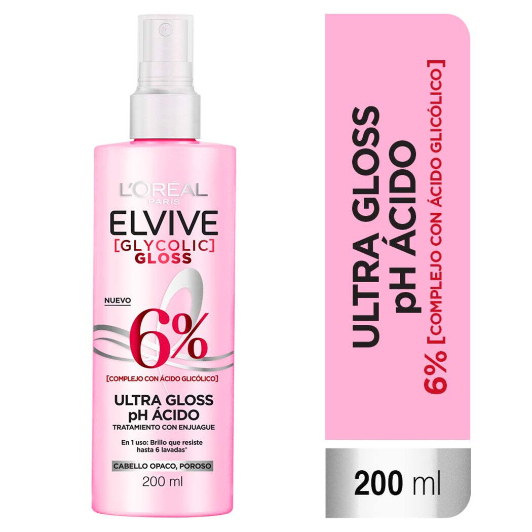 Glycolic Gloss Acidifier Elvive Tratamiento Capilar 200ml