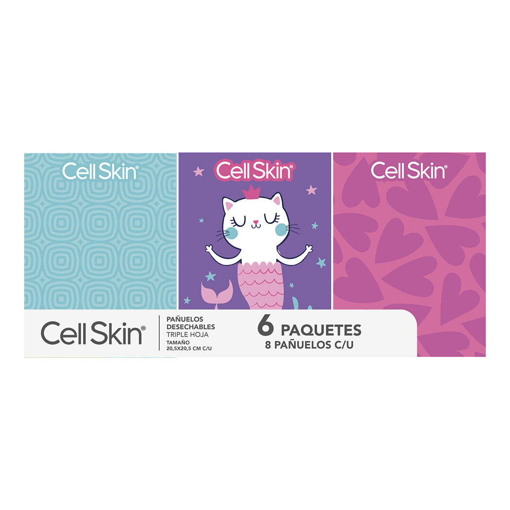 Pañuelos Desechables Cell Skin 6 Paquetes 8 Unidades
