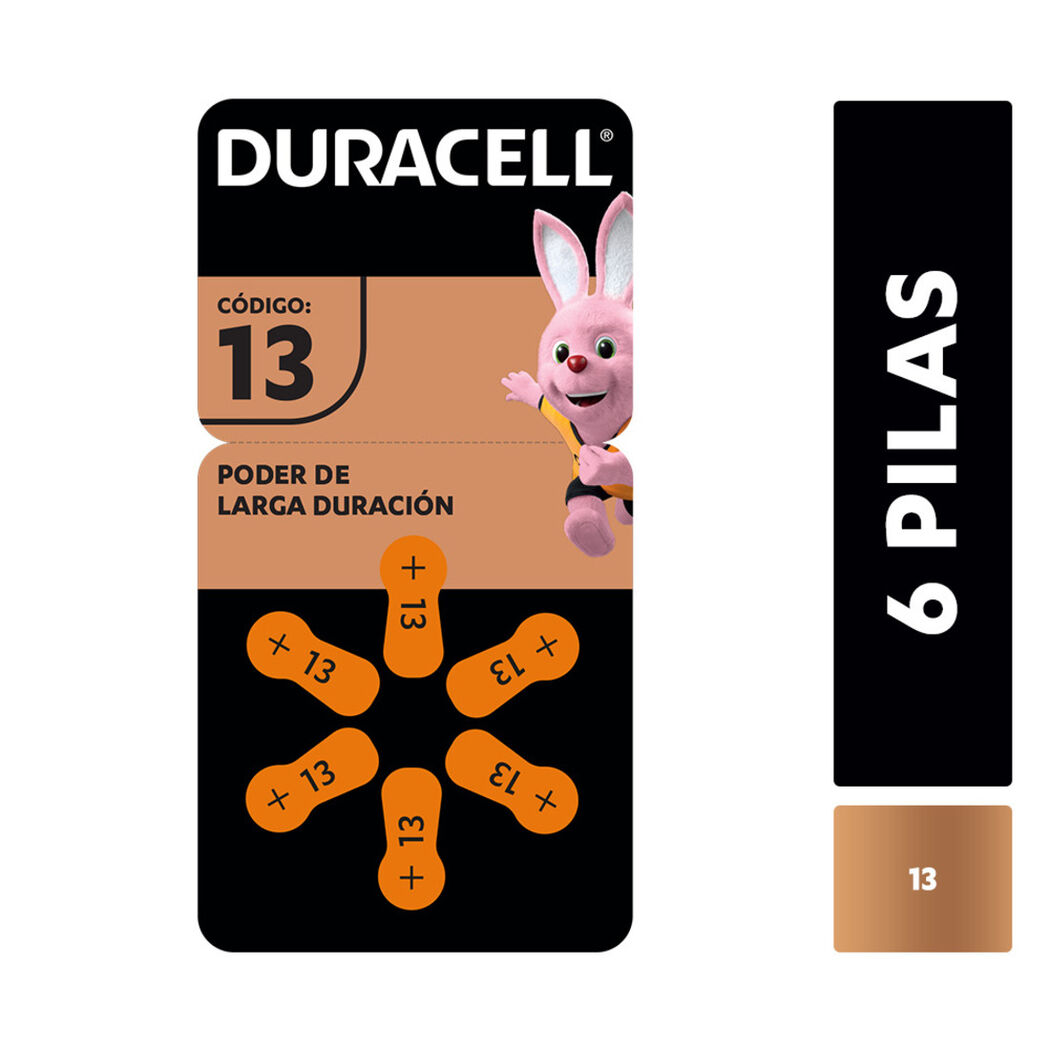 Duracell Pila Audífono N13 6 Unidades