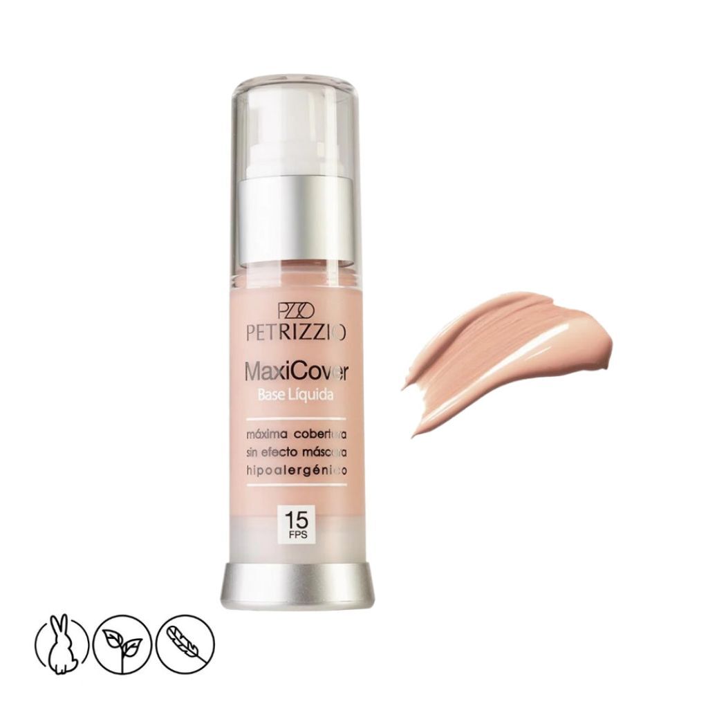 Base Líquida Petrizzio Maxi Cover FPS 15 Rose Beige 02 30ml