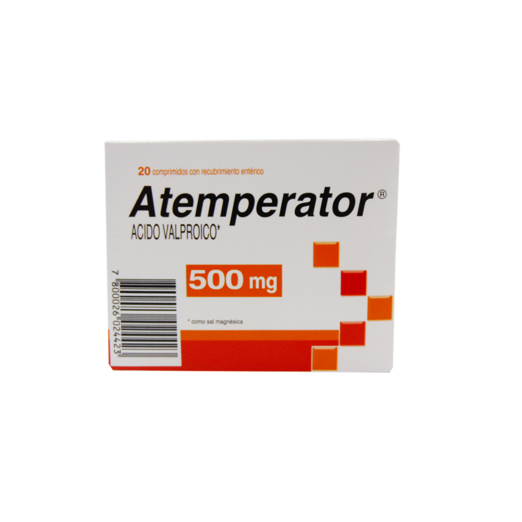 Atemperator Ácido Valproico 500mg 20 Comprimidos Recubiertos