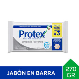 Jabón De Tocador Protex Limpieza Profunda 90g 3 Unidades