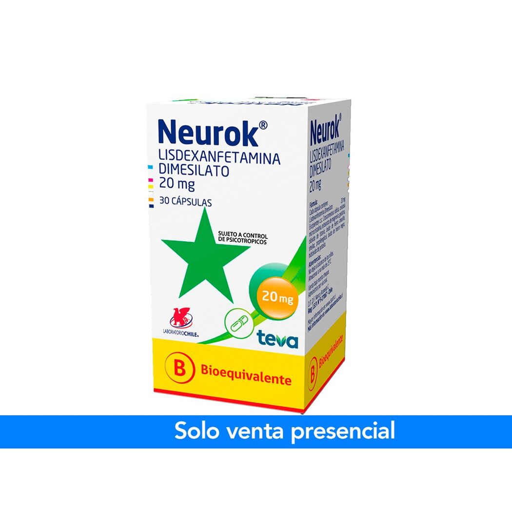 Neurok (B) Lisdexanfetamina 20mg 30 Cápsulas