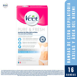 Veet Banda Depilatoria Axila & Bikini Piel Sensible 16 Unidades