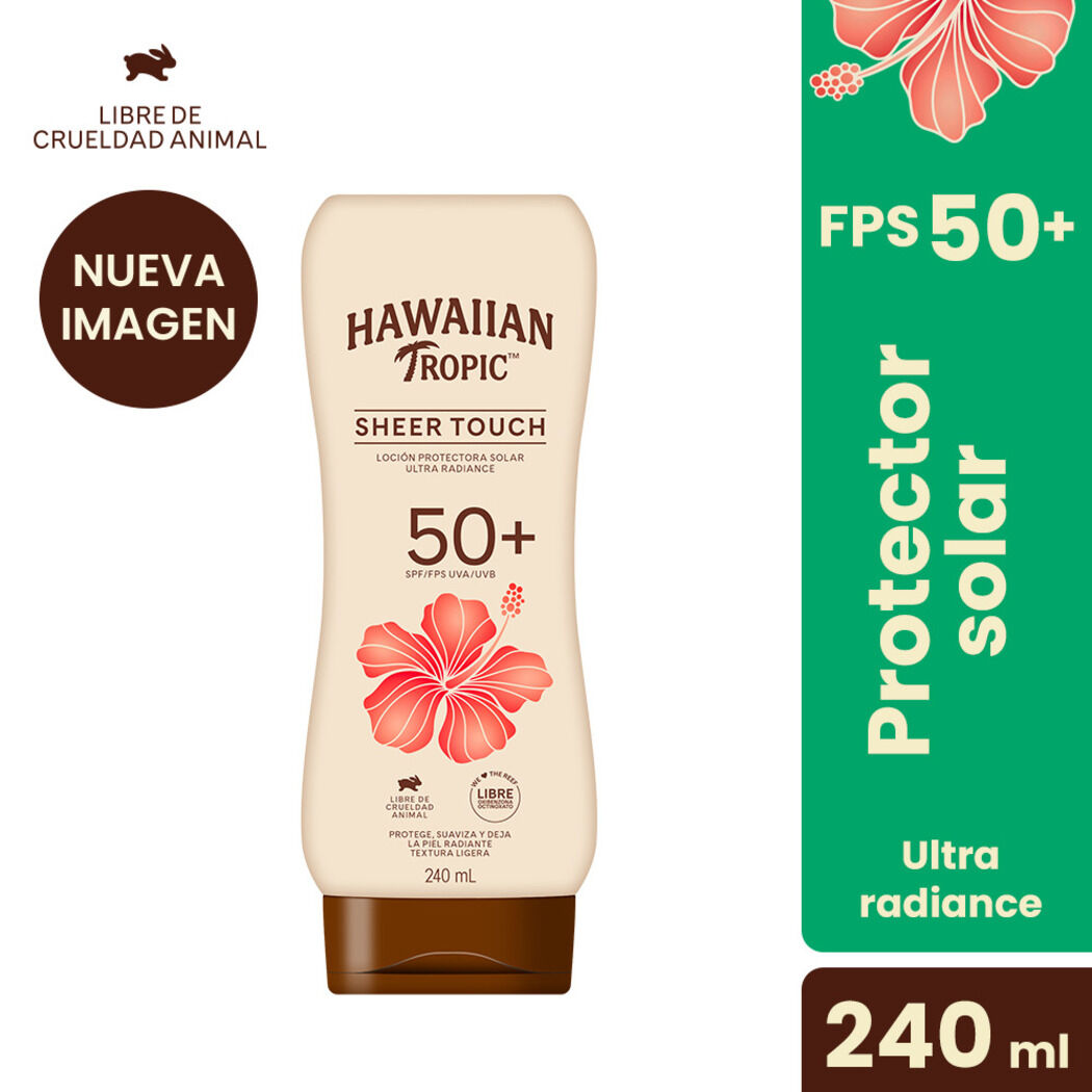 Loción Protectora Solar Hawaiian Tropic Sheer Touch Ultra Radiance SPF 50+