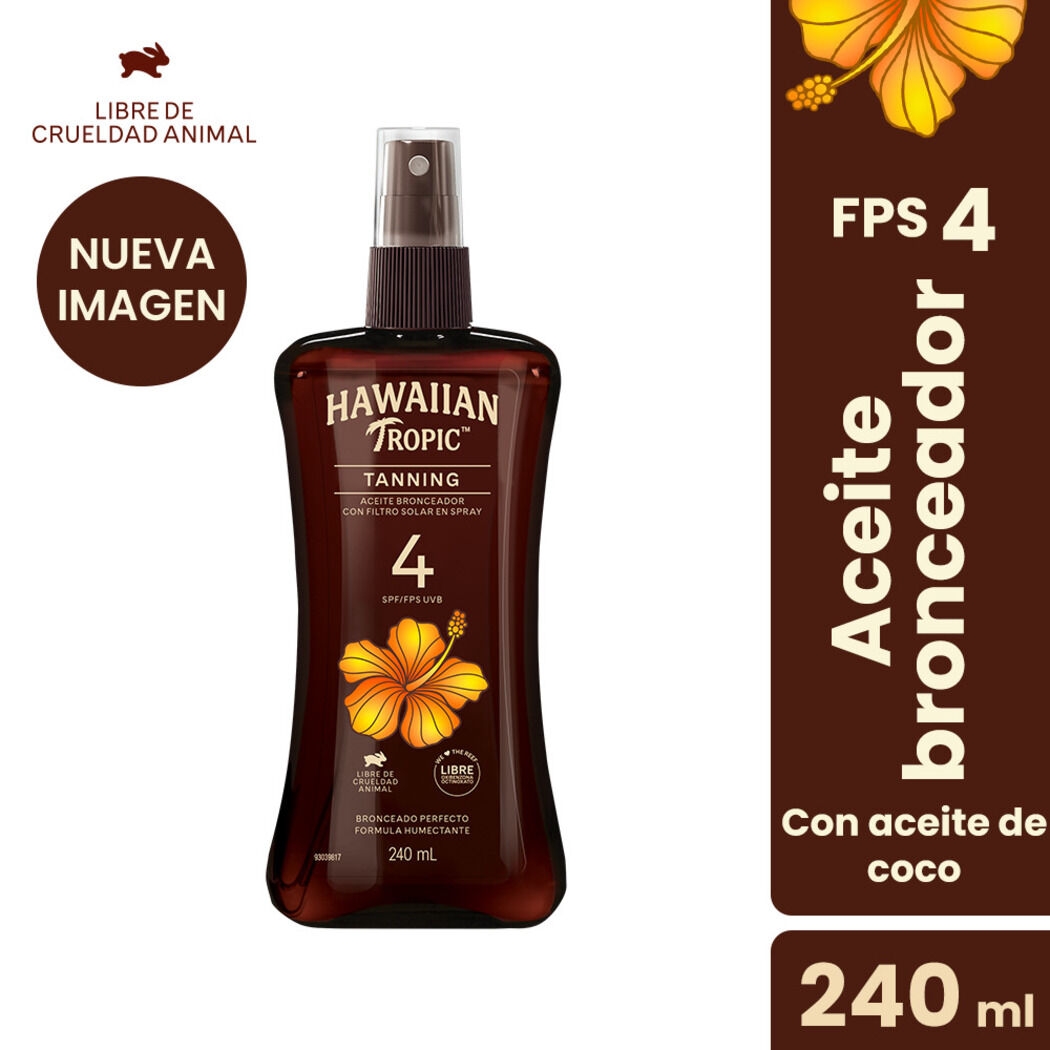 Aceite Bronceador FPS4 de Hawaiian Tropic 240ml