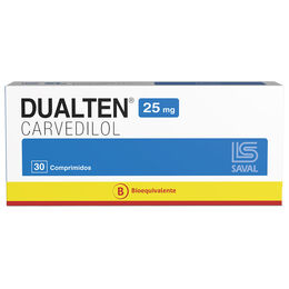 Dualten Carvedilol 25 mg 30 Comprimidos
