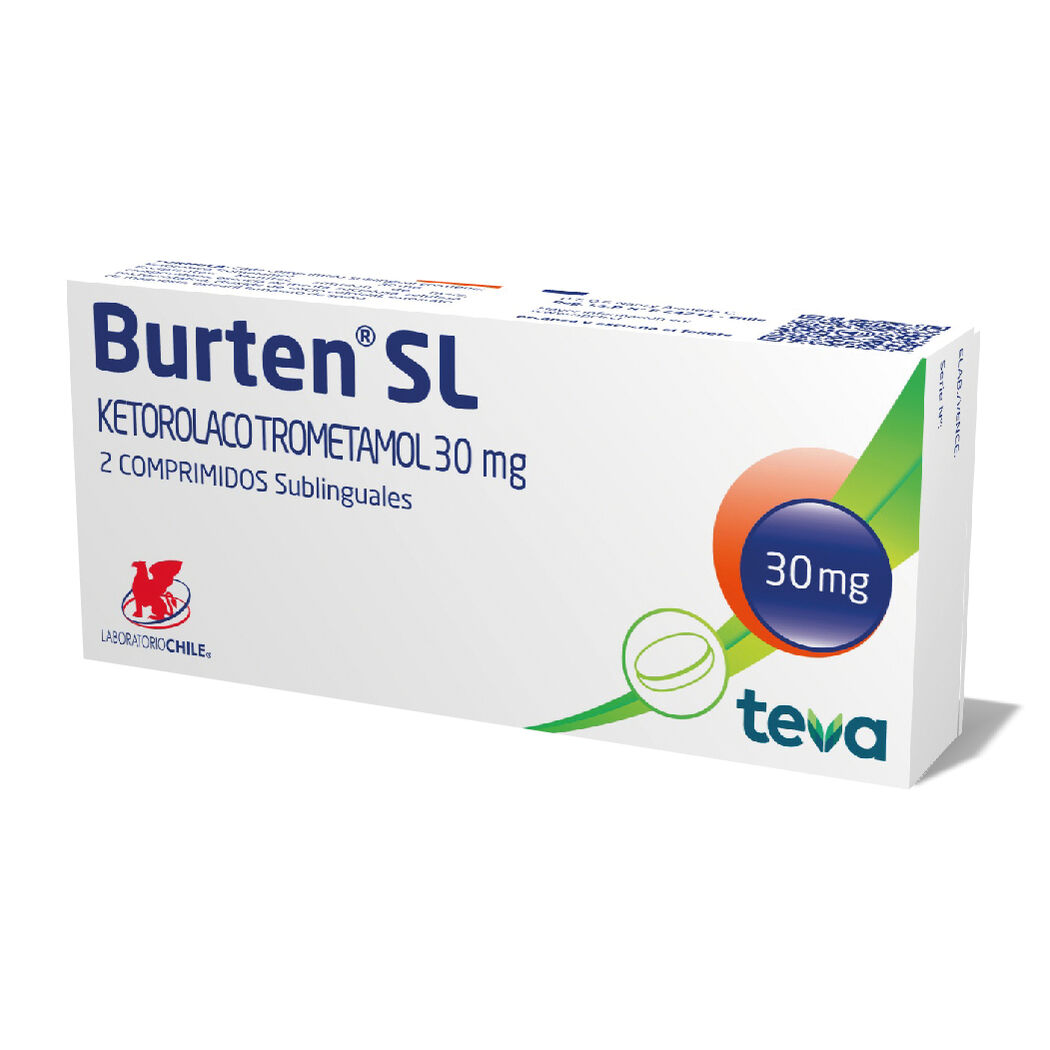 Burten SL Ketorolaco 30mg 2 Comprimidos Sublinguales