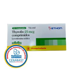 Thyrofix (B) Levotiroxina 25mcg 50 Comprimidos - Cenabast
