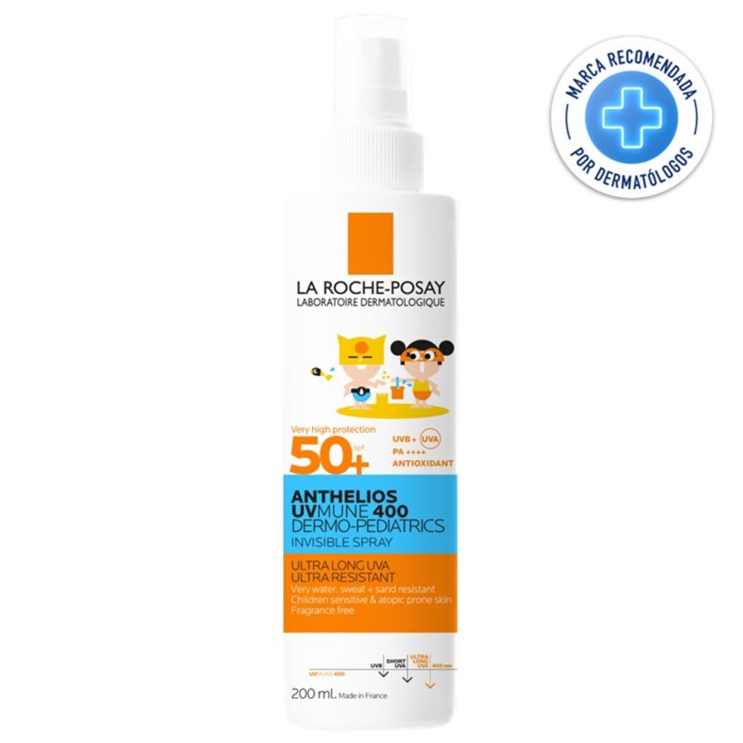 Protector Solar Niños Anthelios UV Mune 400 Dermo-Pediatrics Invisible Spray FPS50+