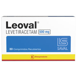 Leoval (B) Levetiracetam 500mg 30 Comprimidos Recubiertos