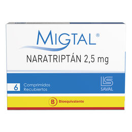Migtal (B) Naratriptan 2.5mg 6 Comprimidos Recubiertos