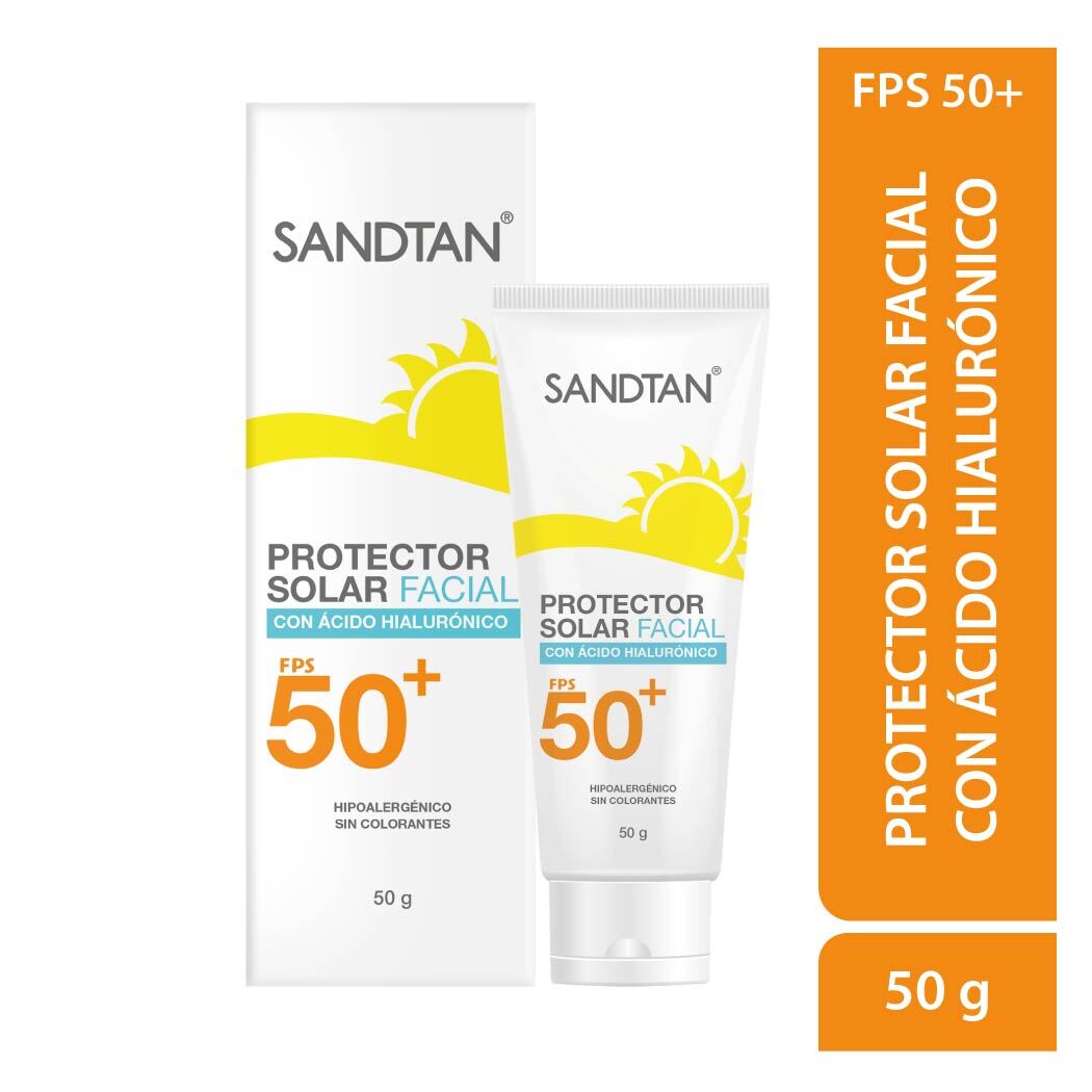 Sandtan Protección Solar Facial F50+ Con Ácido Hialurónico