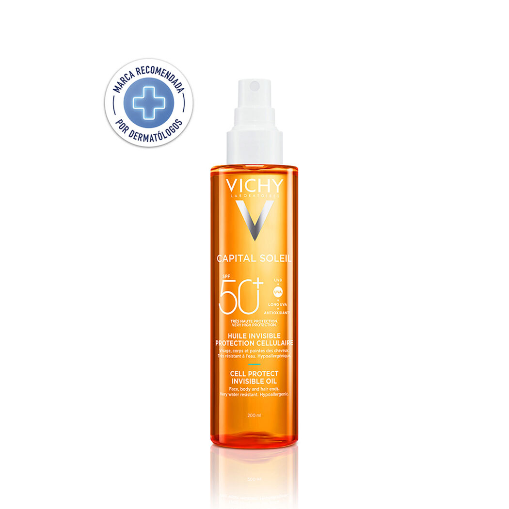 Protector Solar Capital Soleil Aceite invisible Cell Protect FPS 50+ 200ml