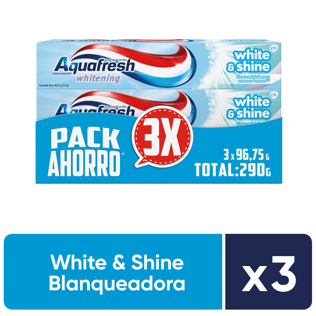 Pasta Dental Aquafresh White & Shine 75g 3 Unidades
