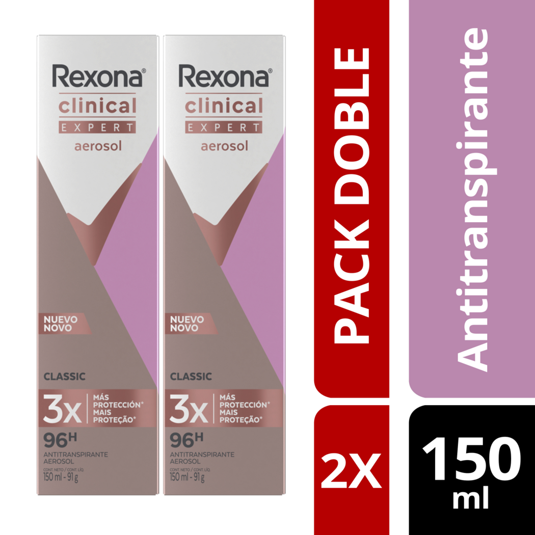 Pack Rexona Clinical Mujer Antitranspirante Class 150ml