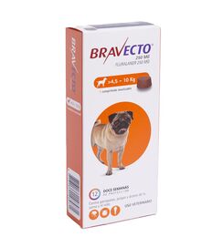 Bravecto 4.5 a 10kg 250mg Perro 1 Comprimido Masticable
