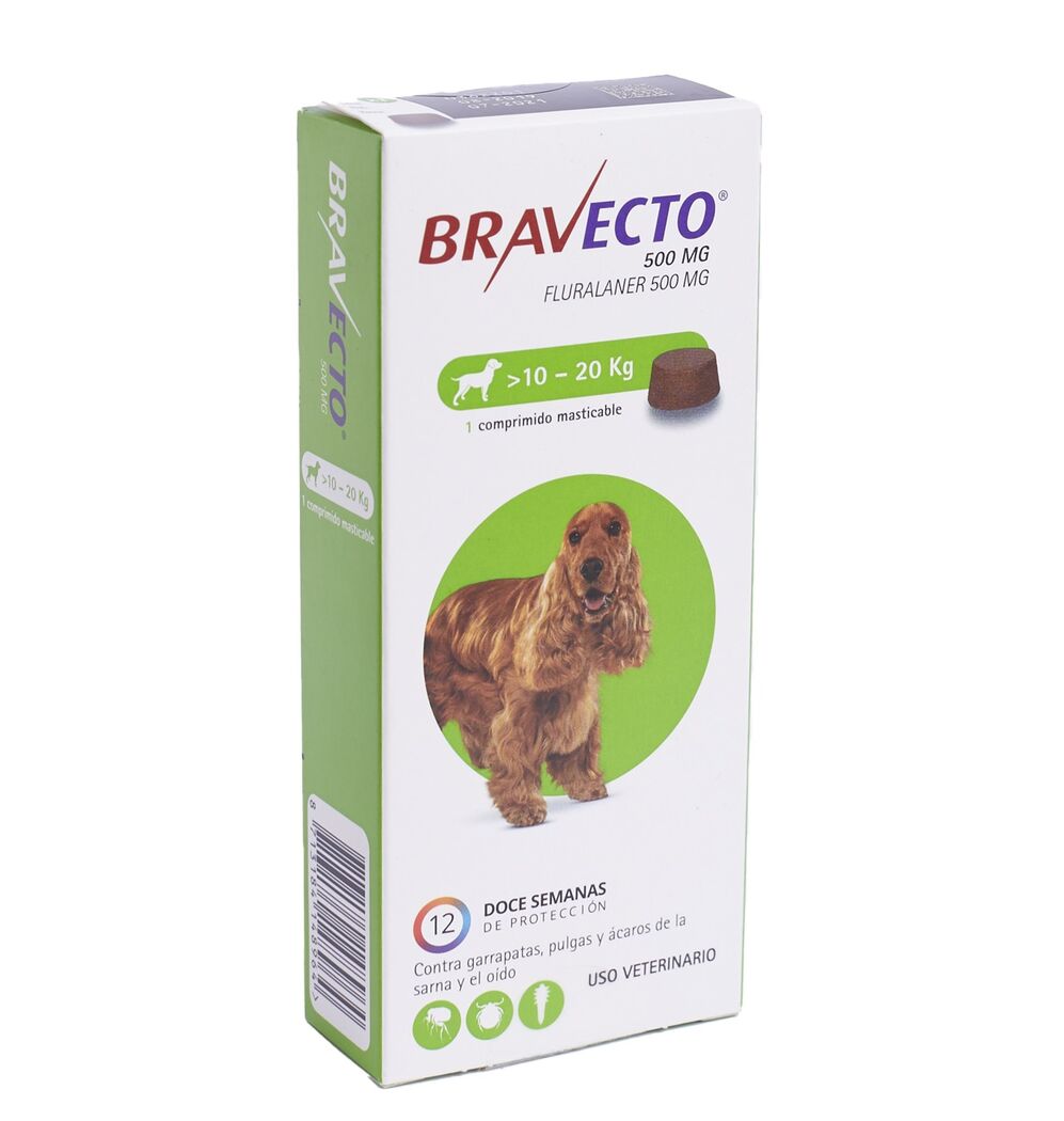 Bravecto 500mg 10 a 20kg 1 Comprimido