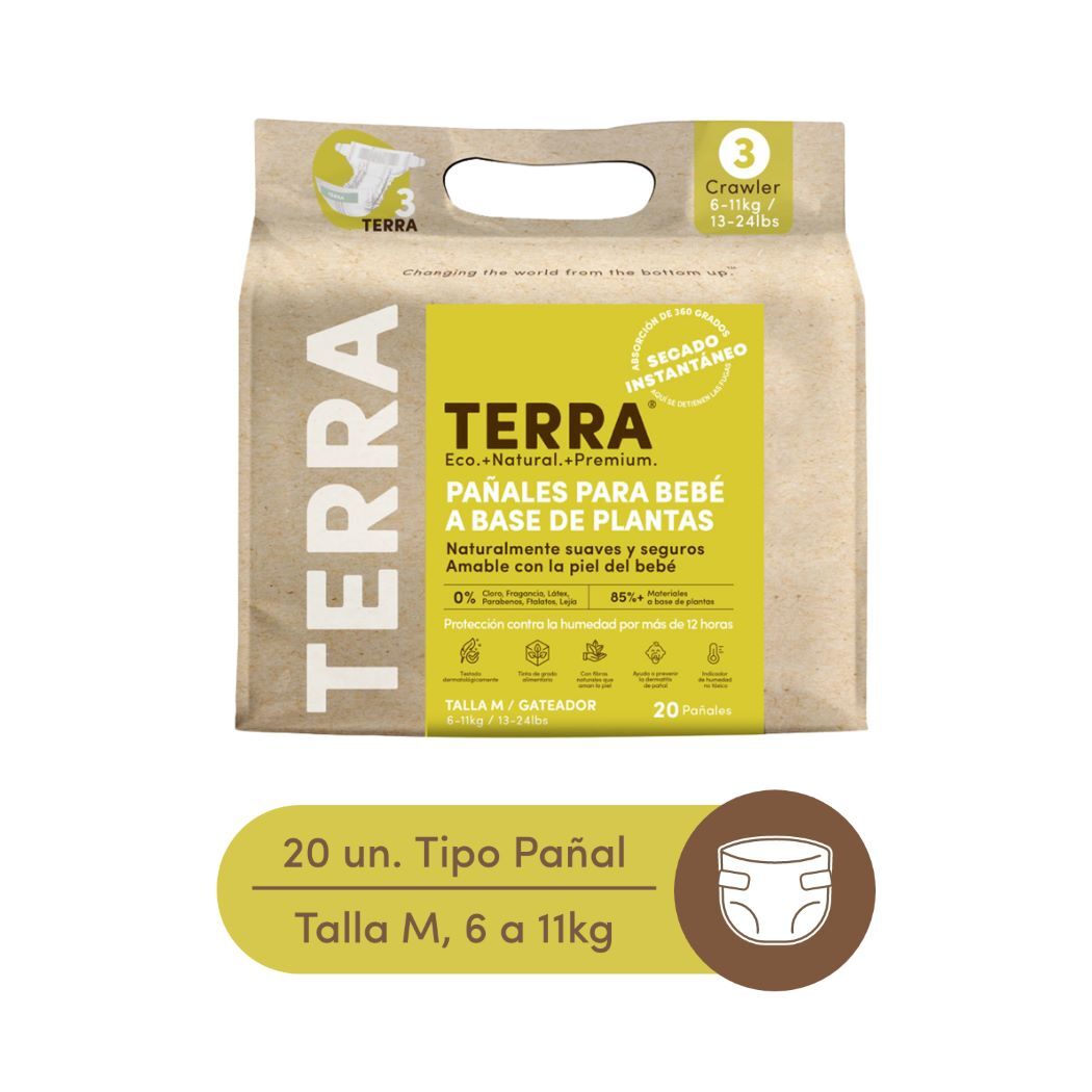 Pañales Bio Talla M Terra 20 Unidades