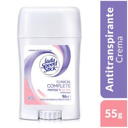 Desodorante Lady Speed Stick Clinical en Crema Protege y Aclara 55g