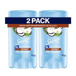 Antitranspirante en Gel Secret Coco 45g 2 Unidades