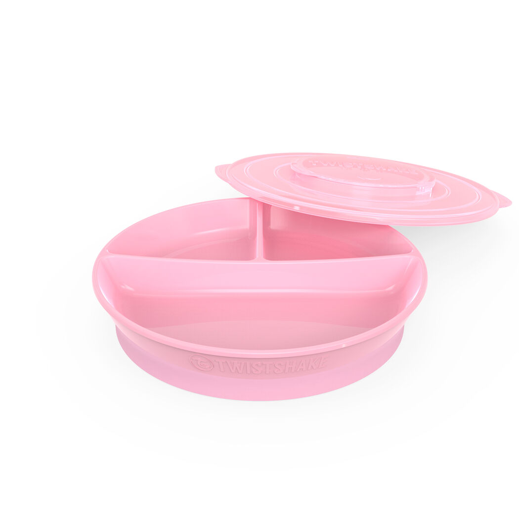 Plato Dividido 6+M Rosado Pastel