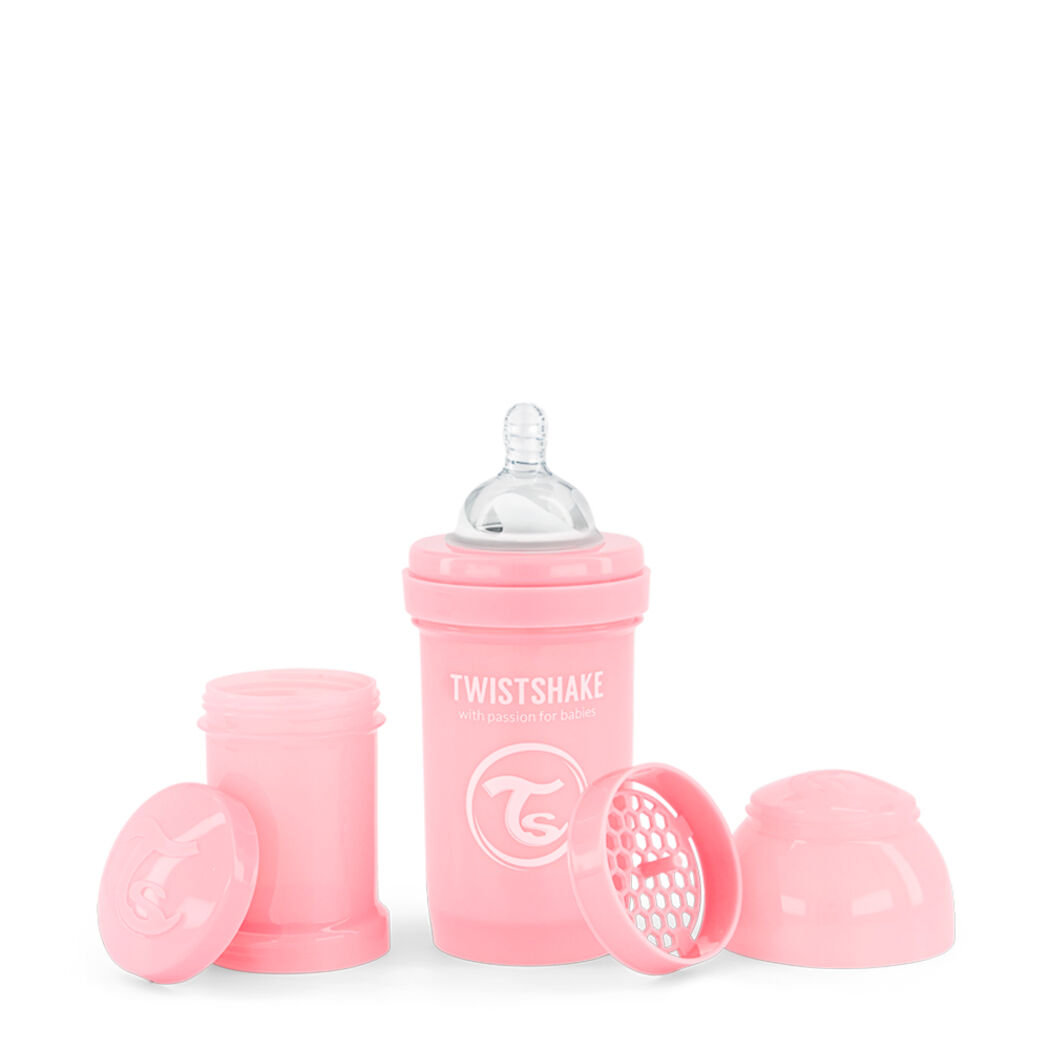 Mamadera Anticólico Rosado Pastel 180ml 