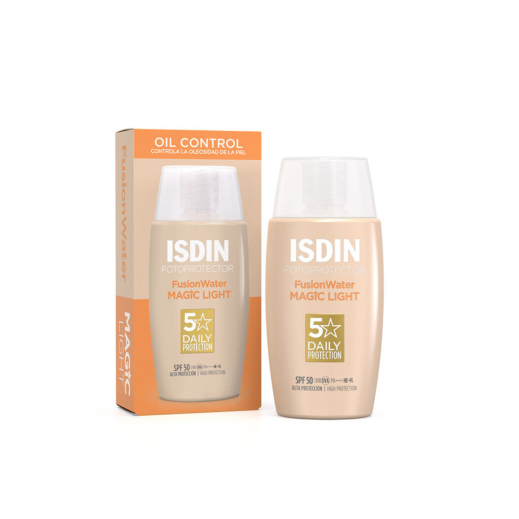 Bloqueador Isdin con Color Fusion Water Magic Light SPF50 50ml