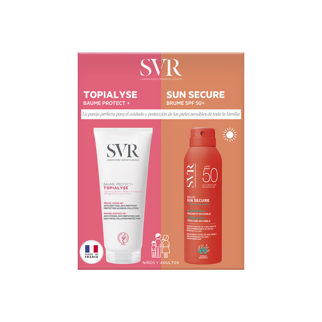 Pack SVR Bálsamo Topialyse Baume Protect+ 200ml + SVR Protector Solar Sun Secure Brume SPF50+ 200ml